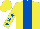 Silk - Yellow, royal blue stripe, yellow sleeves, royal blue stars