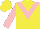 Silk - Yellow, pink chevron and sleeves, yellow cap