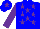 Silk - Blue body, purple stars, purple arms, blue cap, purple star