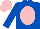 Silk - Royal blue, pink oval, pink cap