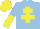 Silk - Light blue, yellow cross of lorraine, light blue and yellow halved sleeves, yellow cap