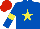 Silk - ROYAL BLUE, YELLOW star and armlets, RED cap