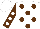 Silk - White, brown spots, brown sleeves, white spots
