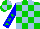 Silk - Green-light body, blue checked, blue arms, green-light stars, green-light cap, blue quartered