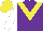 Silk - Purple body, yellow chevron, white arms, yellow cap