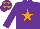 Silk - Purple, orange star, orange stars on cap