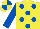 Silk - yellow, royal blue spots and sleeves, quartered cap