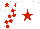 Silk - White, red star, checked sleeves, white cap, red star