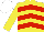 Silk - Yellow, red chevrons, white cap
