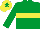 Silk - Emerald green, yellow hoop, yellow cap, emerald green star