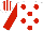 Silk - White, red spots, red sleeves, white, red striped cap