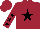 Silk - Maroon, black star, maroon sleeves, black stars