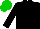 Silk - Black body, black arms, green-light cap