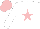 Silk - White, pink star, white sleeves, pink, white star cap