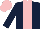 Silk - Dark blue, pink stripe, pink cap