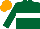 Silk - Dark green, white hoop, dark green sleeves, orange cap