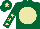 Silk - Dark green, beige disc, dark green sleeves, beige stars, dark green cap, beige star