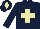 Silk - dark blue, beige cross, dark blue arms, dark blue cap, beige diamond