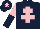 Silk - Dark blue, pink cross of lorraine, pink and dark blue halved sleeves, dark blue cap, pink star