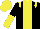 Silk - Black, yellow stripe, epaulets, black and yellow halves sleeves, yellow cap