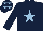 Silk - dark blue,light blue star, light blue stars on cap