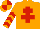 Silk - Orange, red cross of lorraine, chevrons on sleeves, quartered cap
