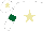 Silk - White, beige star, white sleeves, dark green armlets, white cap, beige star