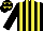 Silk - Black & yellow stripes, black cap, yellow stars