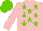 Silk - Pink, light green stars, light green cap