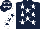 Silk - Dark blue, white stars, white sleeves, dark blue stars, dark blue cap, white stars