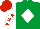 Silk - Emerald green, white diamond, white sleeves, red stars and cap