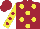 Silk - Maroon, yellow spots, yellow sleeves, maroon spots and cap