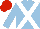 Silk - Light blue, white cross sashes, red cap