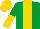 Silk - emerald green, gold stripe, halved sleeves, gold cap