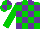 Silk - Green body, purple checked, green arms, green cap, purple quartered