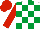 Silk - White & emerald green check, red sleeves & cap