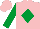 Silk - Pink, emerald green diamond & sleeves, pink cap