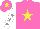 Silk - Rose body, yellow star, white arms, grey stars, rose cap, yellow star