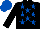 Silk - Black, royal blue stars, black sleeves, royal blue cap