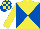 Silk - Yellow, royal blue diabolo, yellow sleeves, checked cap