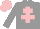 Silk - Grey, pink cross of lorraine, pink cap