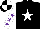 Silk - Black, white star, white sleeves, purple stars, black and white quartered cap