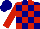 Silk - Navy blue, red checks, red sleeves, navy cap
