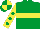Silk - Emerald green, yellow hoop, yellow sleeves, emerald green spots, emerald green and yellow quartered cap