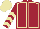 Silk - Maroon, beige seams, beige chevrons on sleeves, beige cap