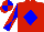 Silk - Red, blue diamond, blue sleeves, red diabolo, red cap, blue quarters