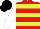Silk - Red & yellow hoops, white sleeves, black cap