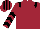 Silk - Maroon, black epaulettes, black chevrons on sleeves, striped cap