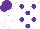Silk - White, purple spots, purple cap