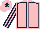 Silk - Pink, dark blue seams, striped sleeves, dark blue star on cap
